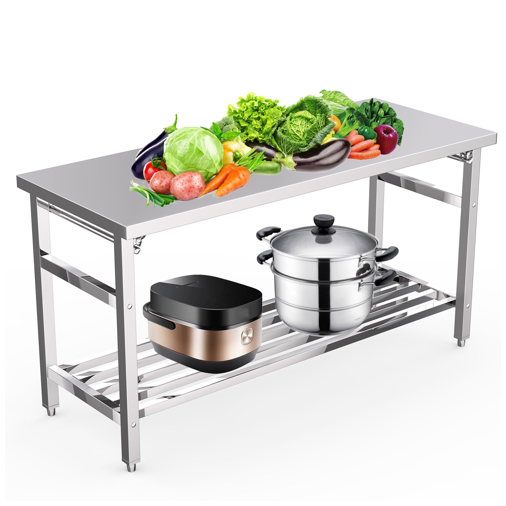 Commercial Kitchen Bench - 60*24 Zoll Edelstahl-Arbeitstisch - NSF-Zertifizierter Kommerzieller