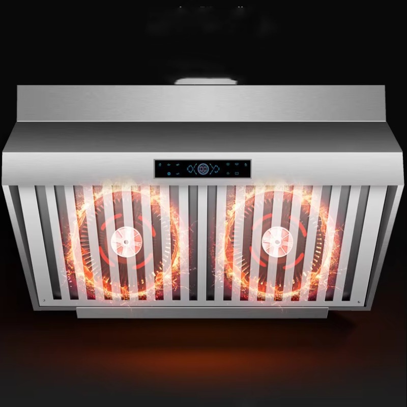Commercial Kitchen Vent - 2m Edelstahl-Dunstabzugshaube für Gewerbeküchen, Hotel-Doppelmotor 1000W,