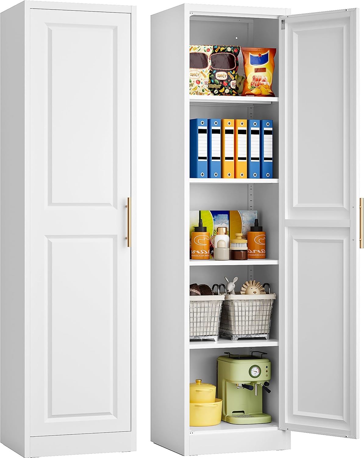 Commercial Kitchen Rack - Hoher, schmaler Aufbewahrungsschrank mit einer Tür
