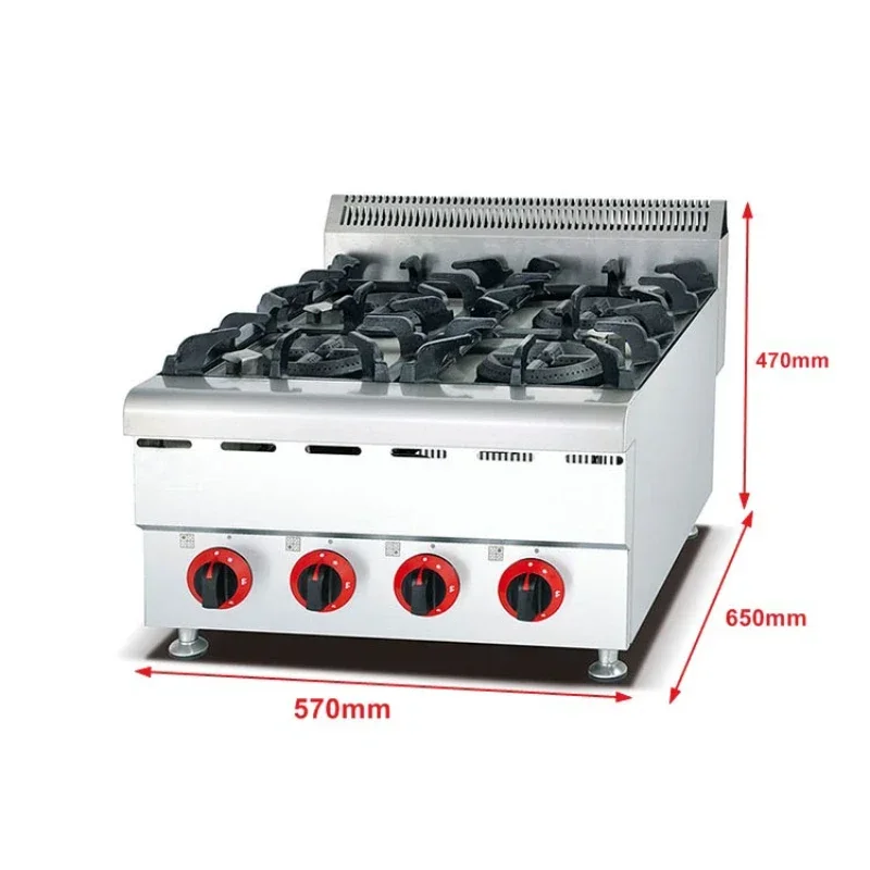 Range Commercial Kitchen - Gewerbliche Edelstahl-Küchenausrüstung 4-Brenner Tischgasherd Bestseller