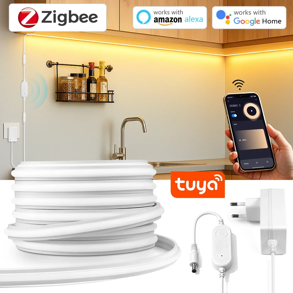 Commercial Kitchen Lighting - Zigbee 3.0 24V Neon LED-Streifenlicht APP-Steuerung