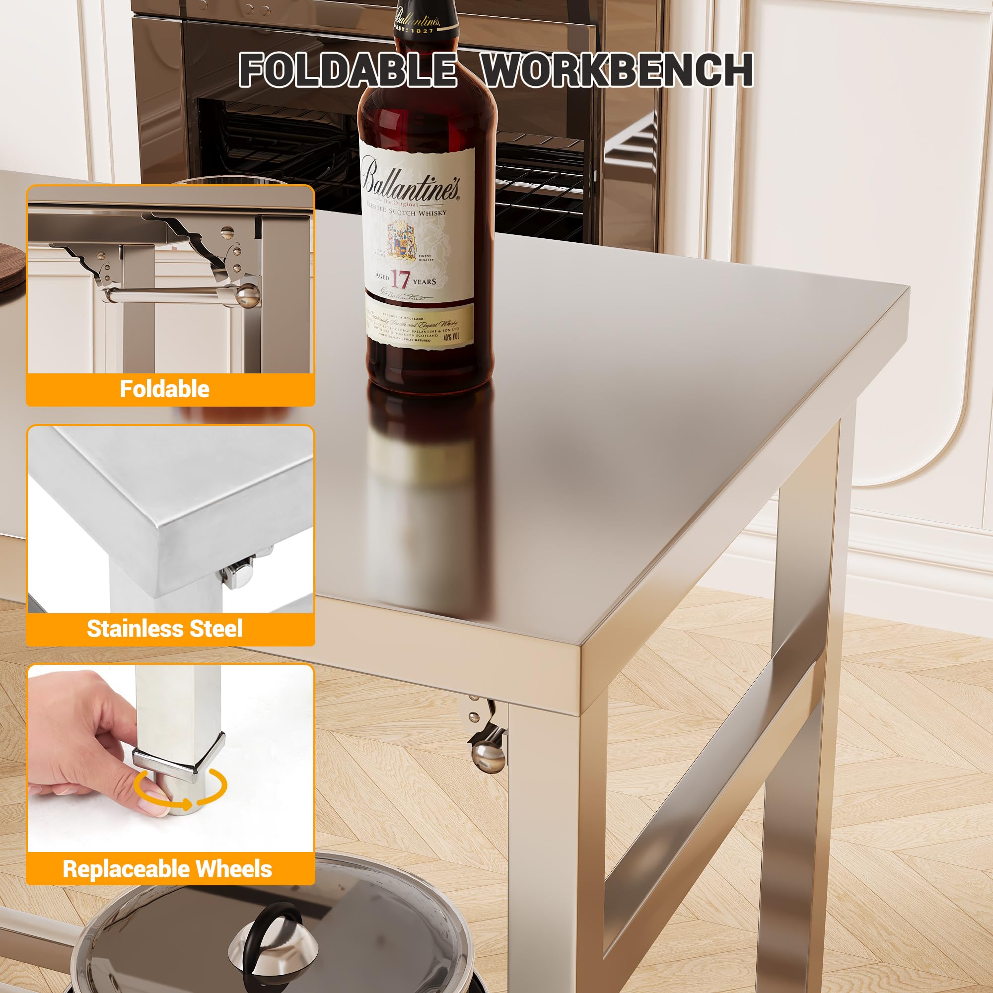 60*24 Zoll Edelstahl-Arbeitsti – Commercial Kitchen Bench Bewertung und Preis