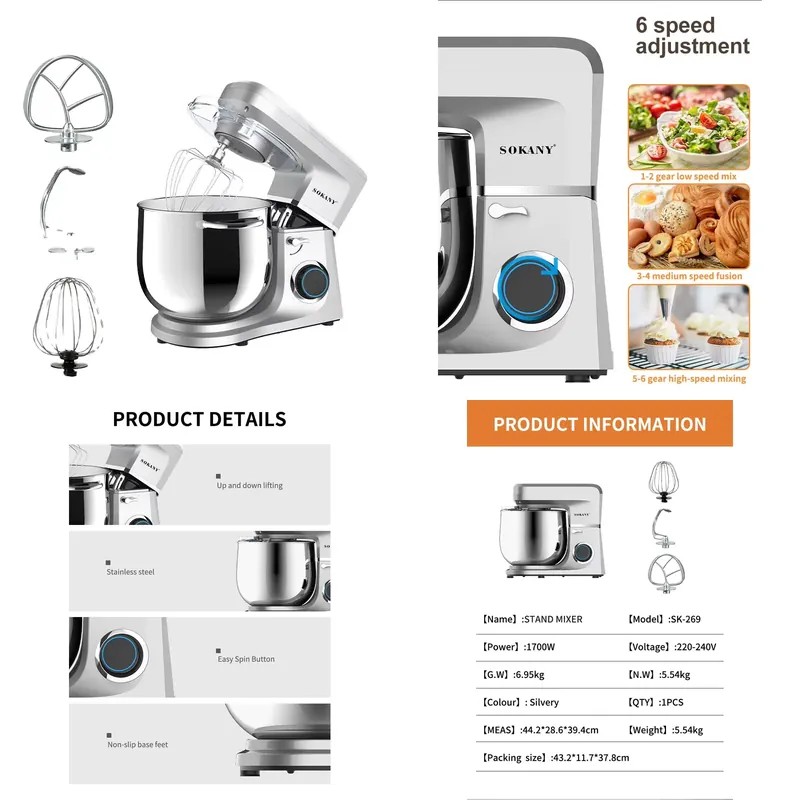 Sokany 269 Hochwertige Teigkne – Dough Mixer Machine Bewertung und Preis